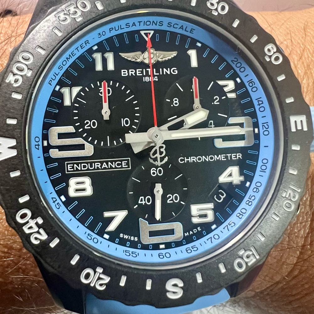 Breitling Endurance Black and Blue Chronograph